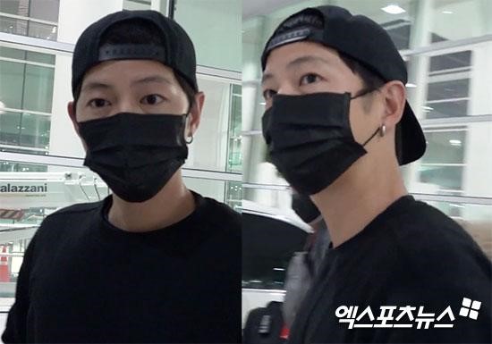 宋仲基今（24日）凌晨從哥倫比亞抵韓，公司表示他將自主隔離2週。（翻攝自XSPORTNEWS）