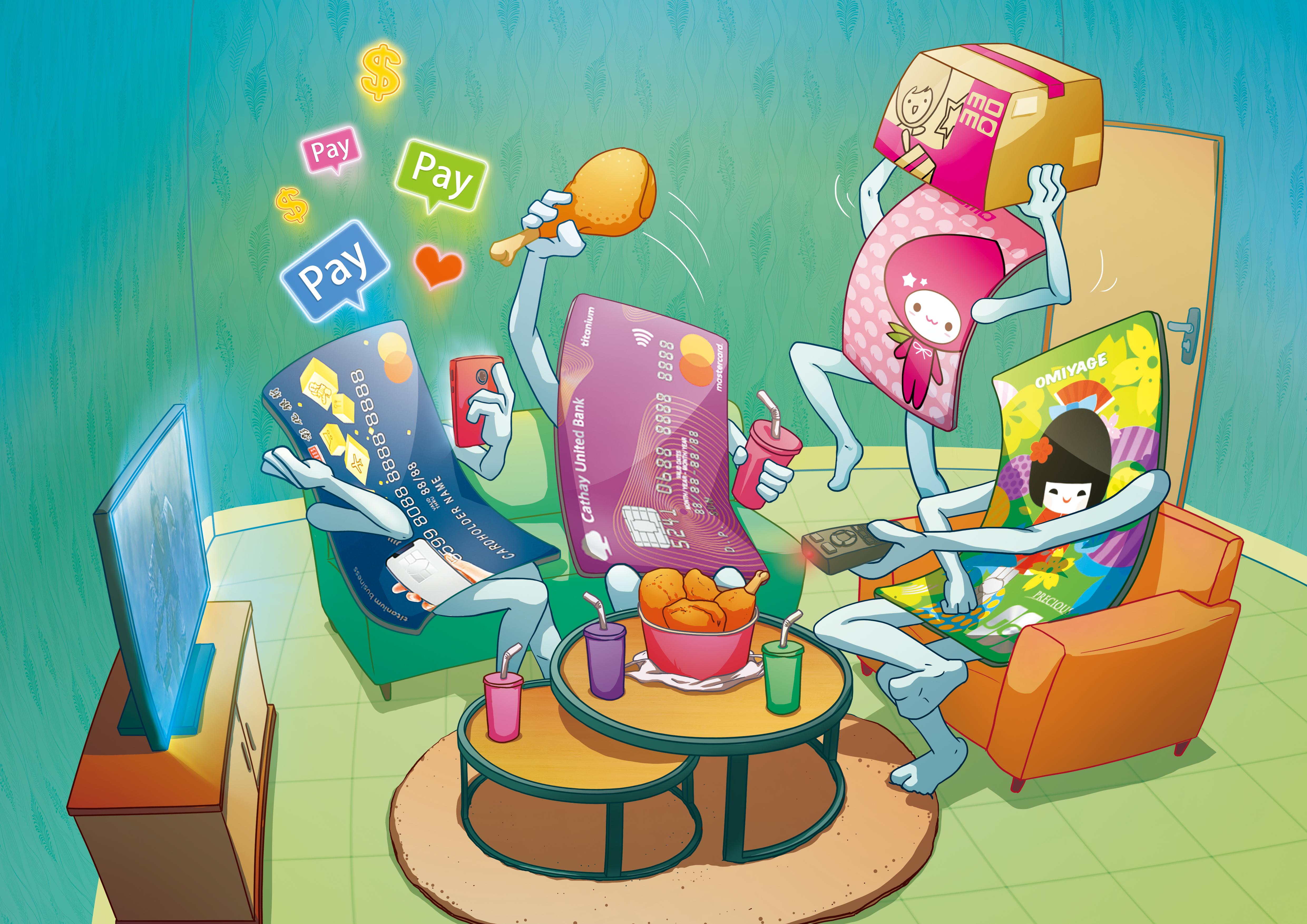 防疫期間民眾減少出門，帶動宅經濟成長，網購、外送、追劇刷對信用卡，還能省荷包。