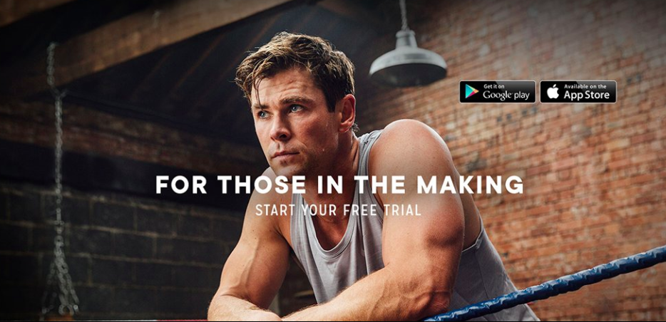 「雷神」的身材其實都是教練操出來的，並不是下載App就會自動變好看喔。（翻攝自Chris Hemsworth官方Instagram）