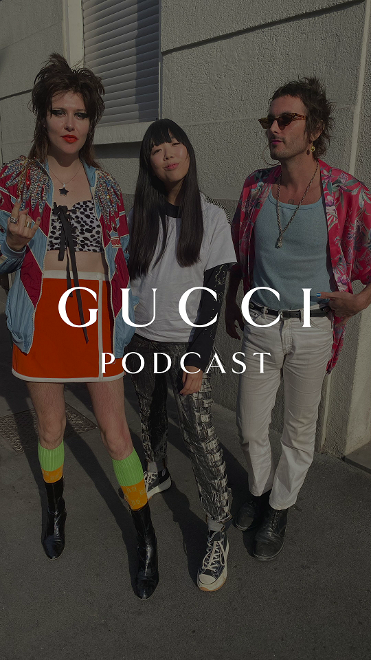 Dani Miller、Susie Lau還有Jeffertitti在Gucci 2020米蘭春夏服裝秀前夕一起聊天。(GUCCI提供)