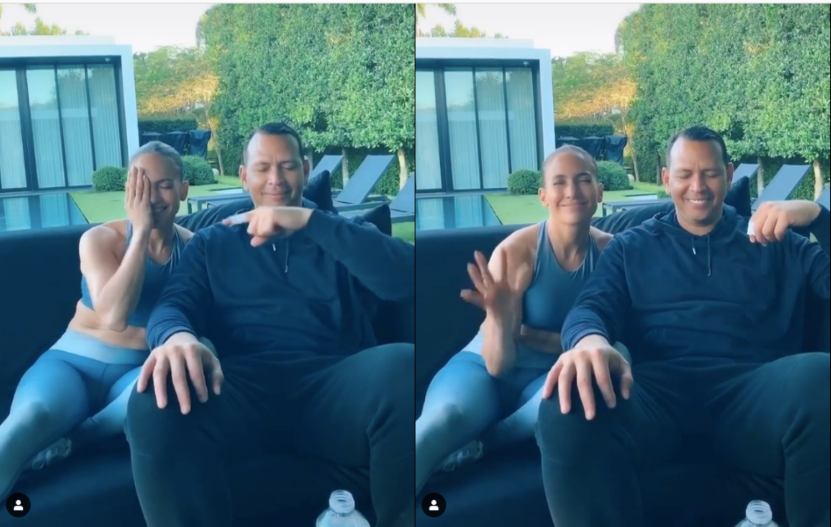 珍妮佛羅培茲（左）與未婚夫A-Rod，玩起快問快答，結果2人答案完全不同。（翻攝自A-Rod官方Instagram）