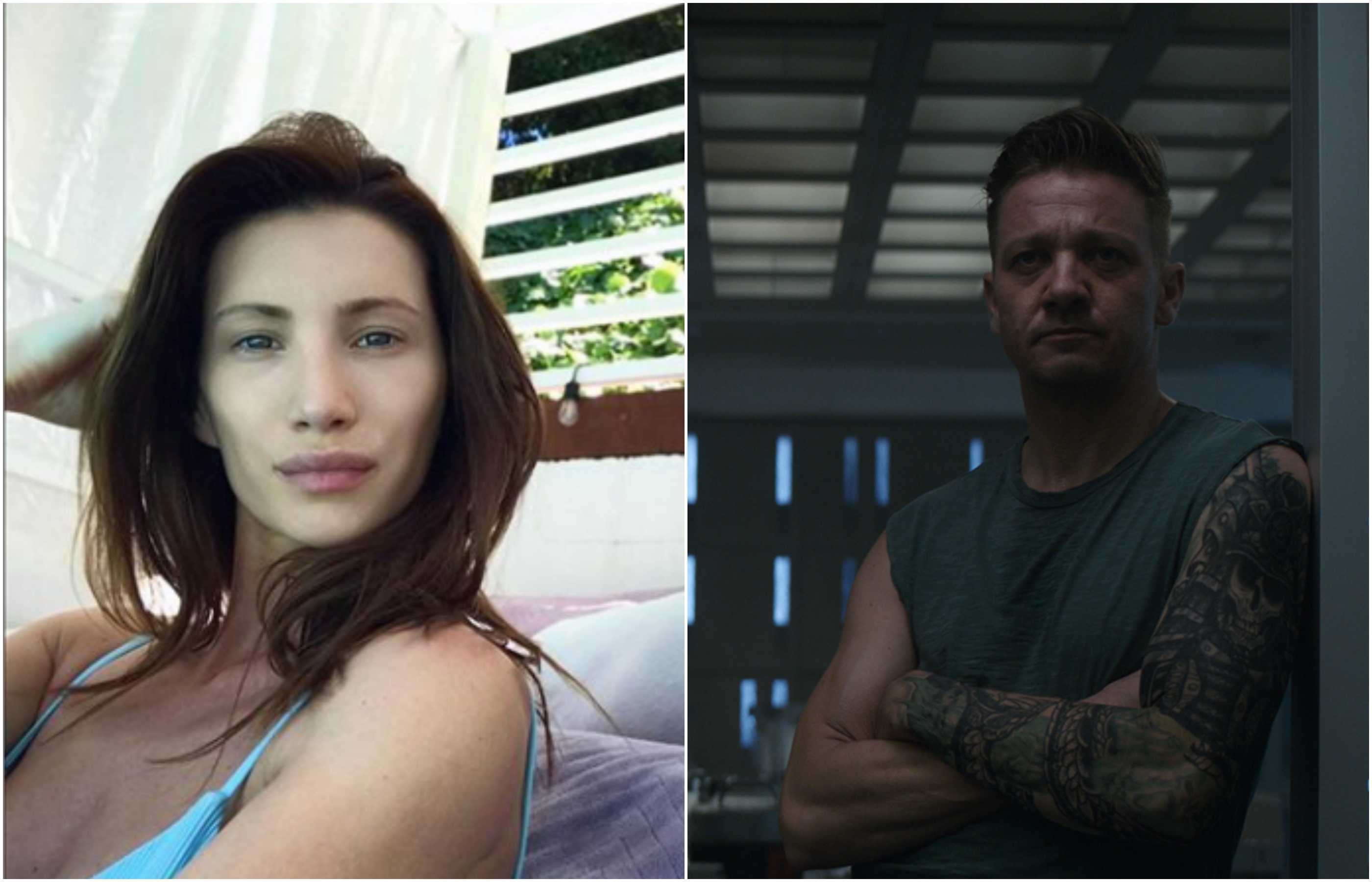 「鷹眼」傑瑞米雷納（右，迪士尼提供）為了小孩，跟前妻（左，翻攝Instagram）的戰爭一直沒完沒了。