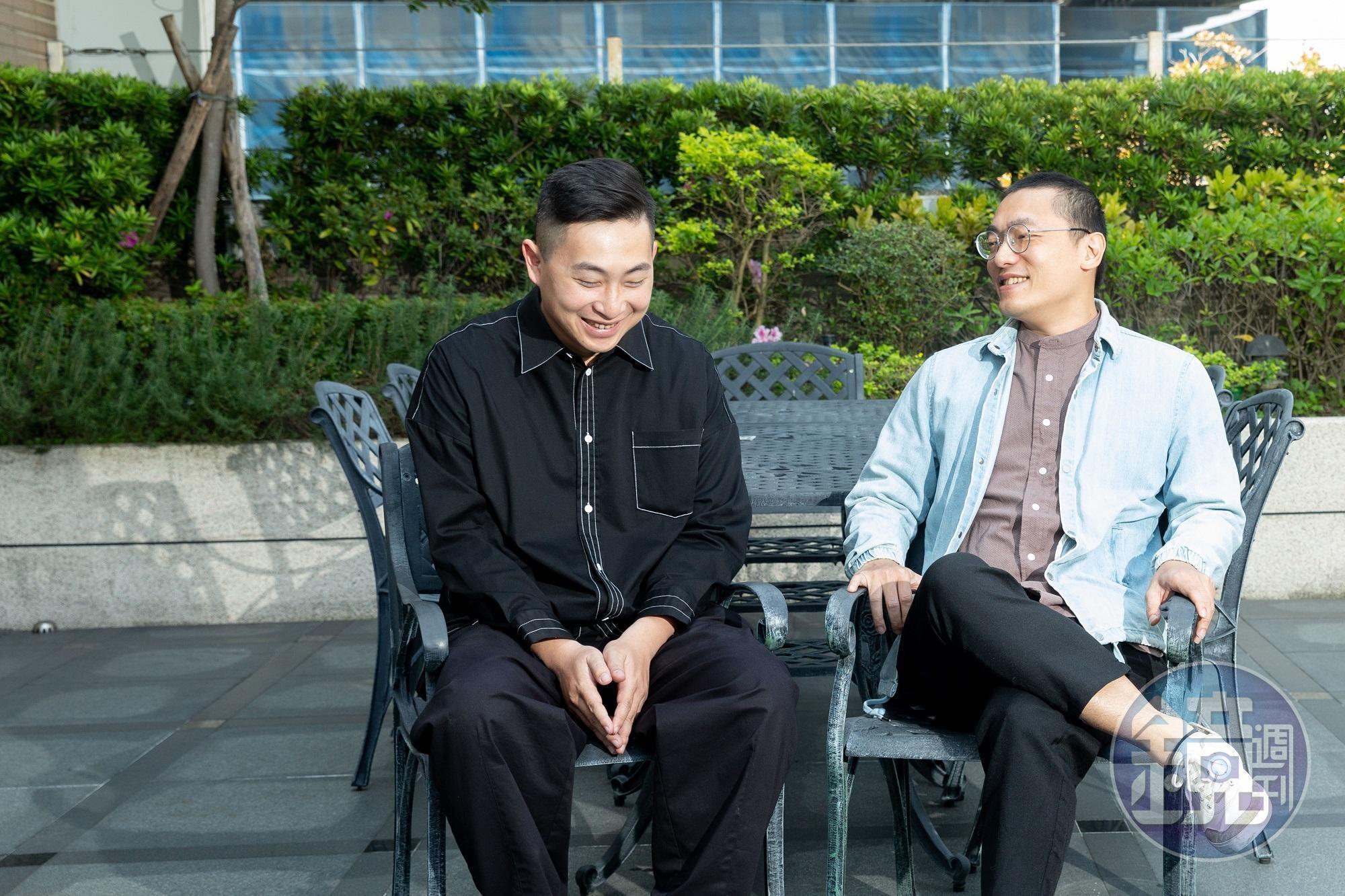 張辰漁(左)、馬毓廷(右)3年前合夥開公司,又是碩士班同學,但求學時期其實很不熟。