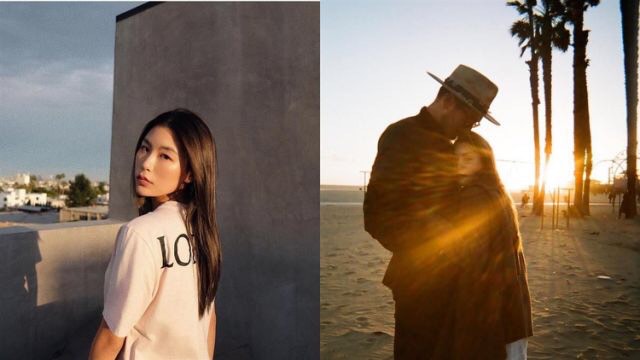 Bella分享一年前今天的點滴，她以底片模組，記錄與高以翔的親暱互動。（翻攝自Bella IG)