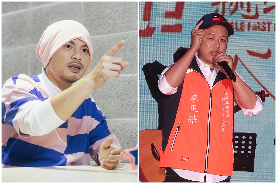 對於李正皓（右）在政論節目談武漢肺炎在大馬的疫情，馬來西亞歌手黃明志拍片逐一反駁，圖為資料照。