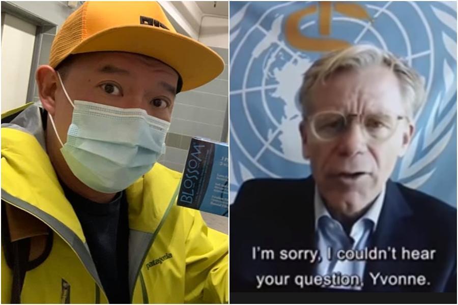 WHO顧問艾沃德(右圖)疑似對台灣議題裝聾作啞,讓杜汶澤不滿在臉書上砲轟。(合成圖,翻攝自杜汶澤臉書)