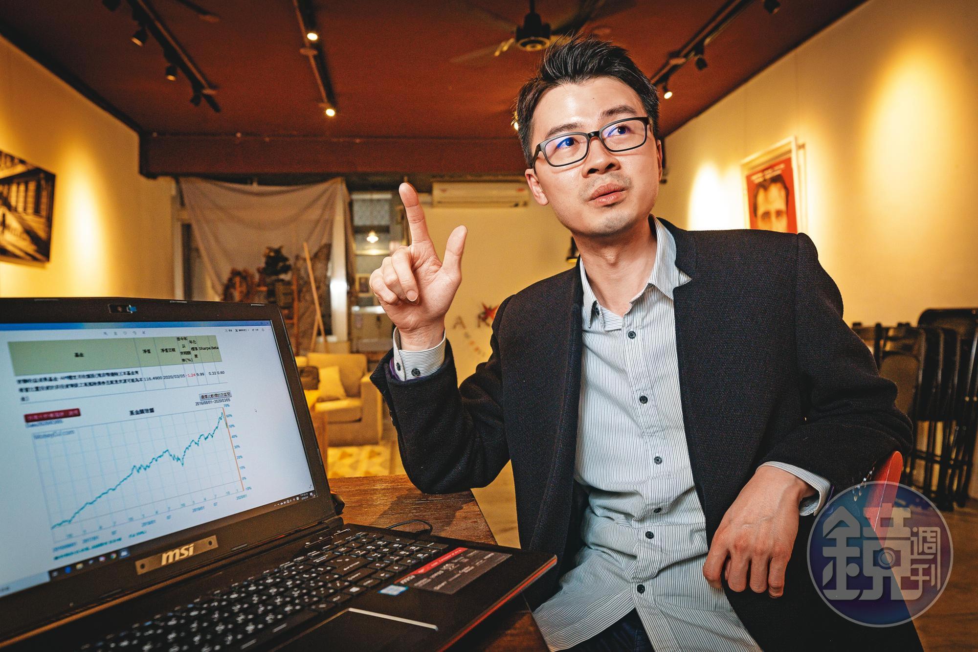 邱威龍投資高配息基金12年,如今已達到每年被動收入百萬元的目標。