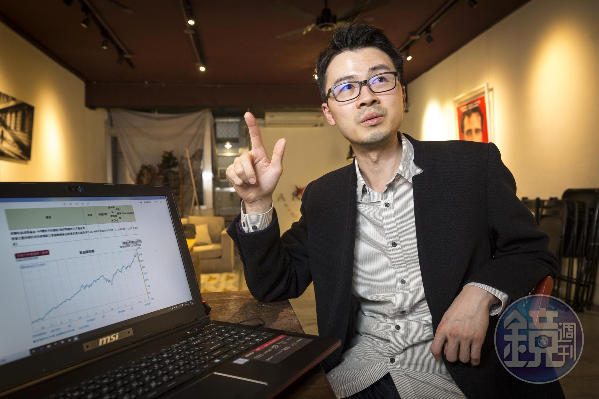 7年級生邱威龍投資高配息基金12年,如今已達到每年被動收入百萬元的目標。