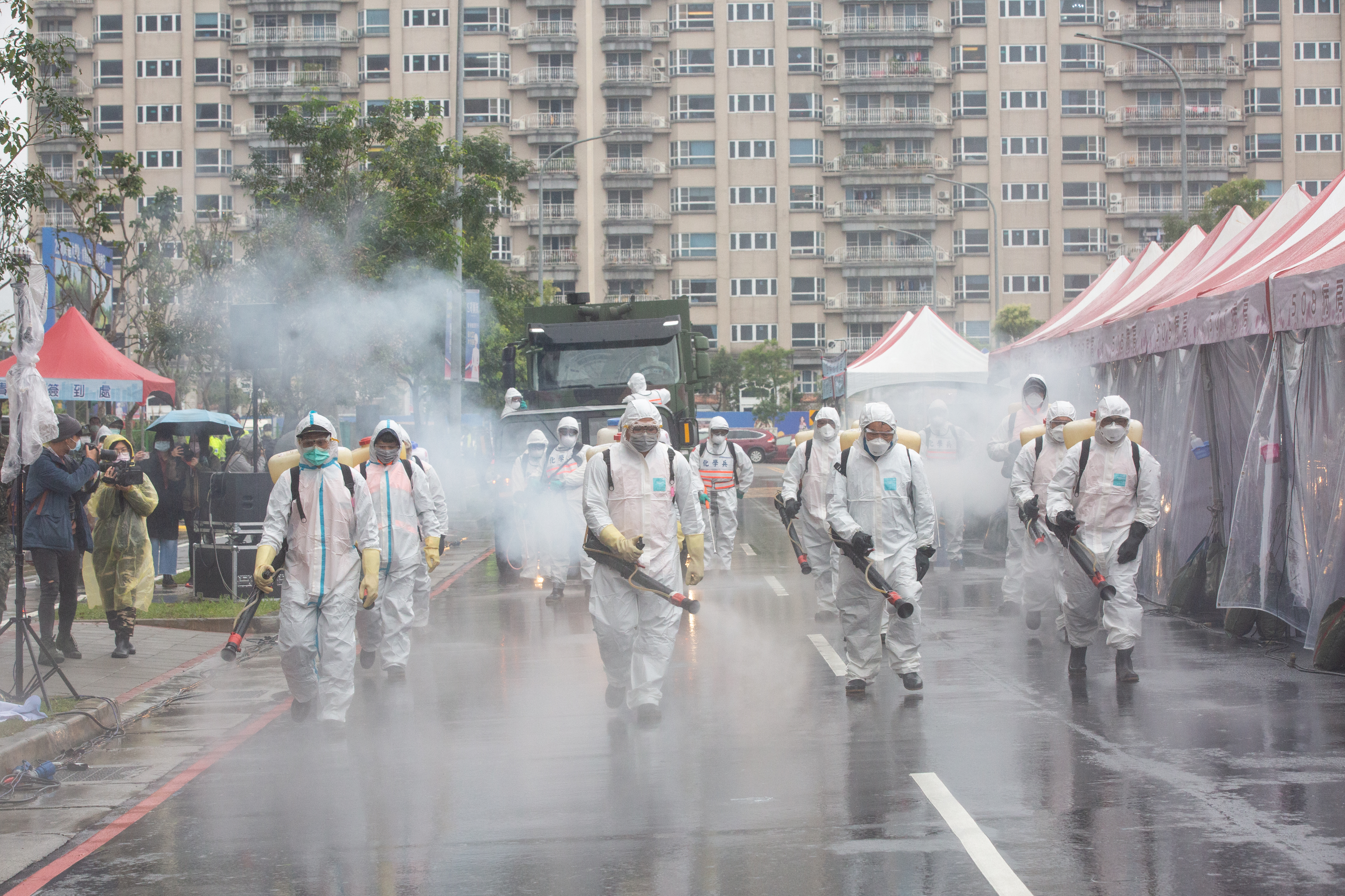 示意圖，圖為日前新北市防疫演練。