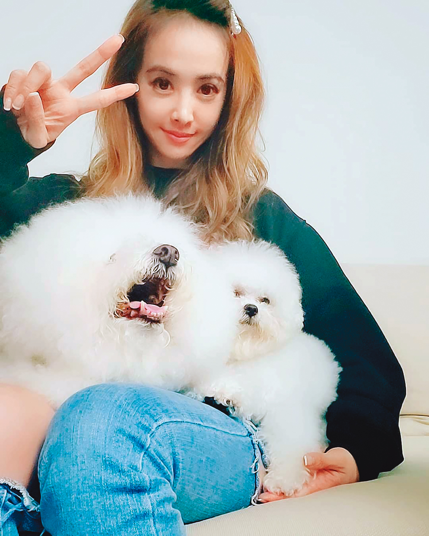 蔡依林難得放假，整天都在家陪愛犬屋虎。（翻攝自蔡依林IG）