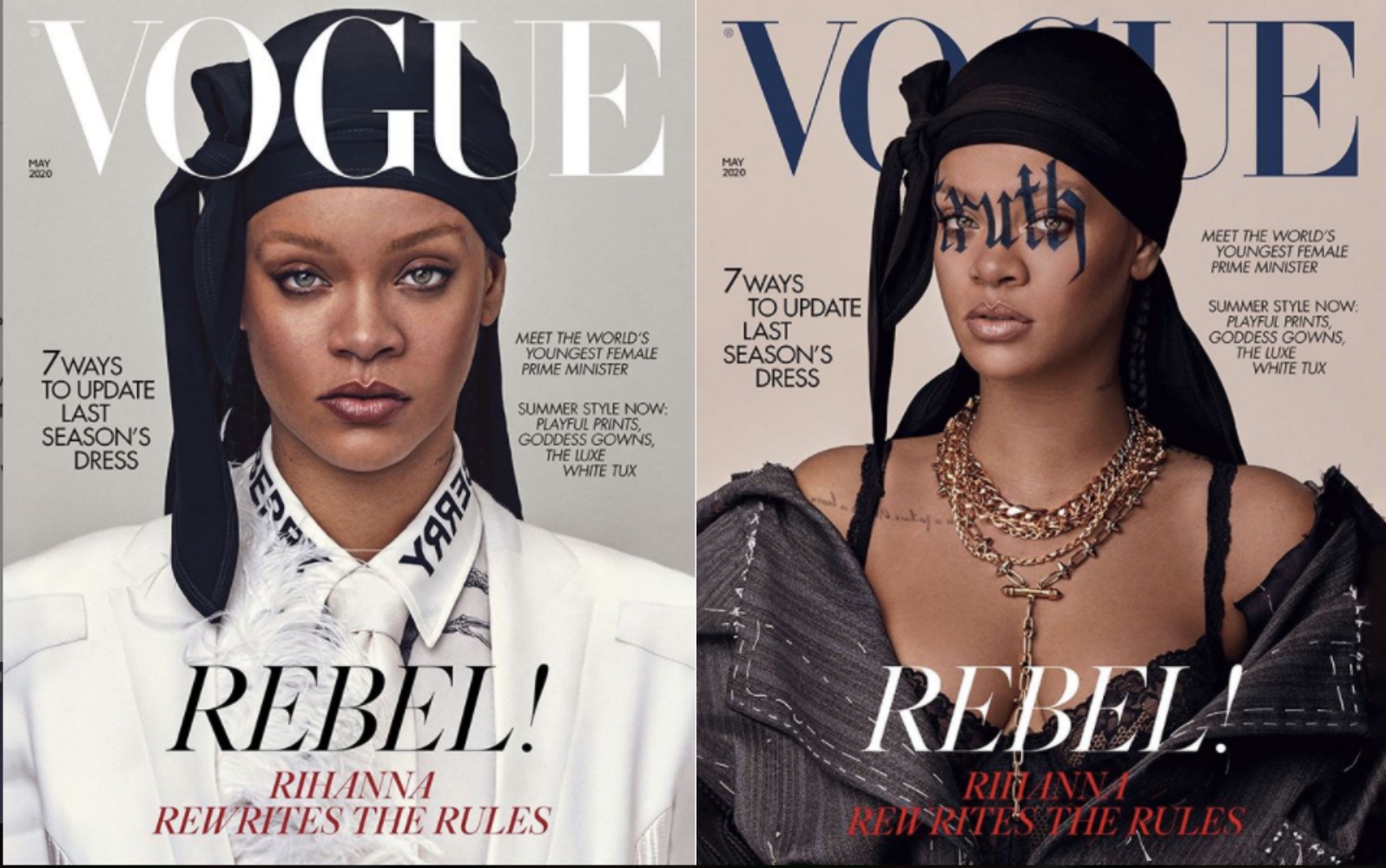 蕾哈娜以時尚品牌經營人身份登上英國版《Vogue》雜誌封面。（翻攝自Rihanna官方Instagram）