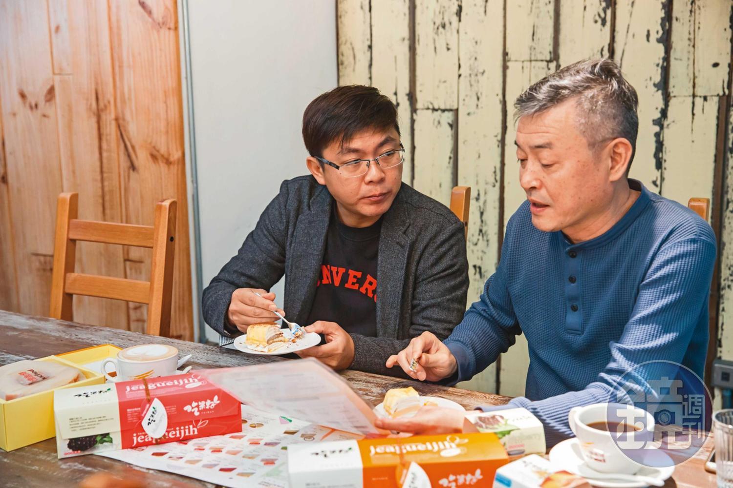 廖憲平找來吳天能（右）與周正捷（左）一起創立塔吉特品牌，二人現在都在台北負責網路行銷工作。