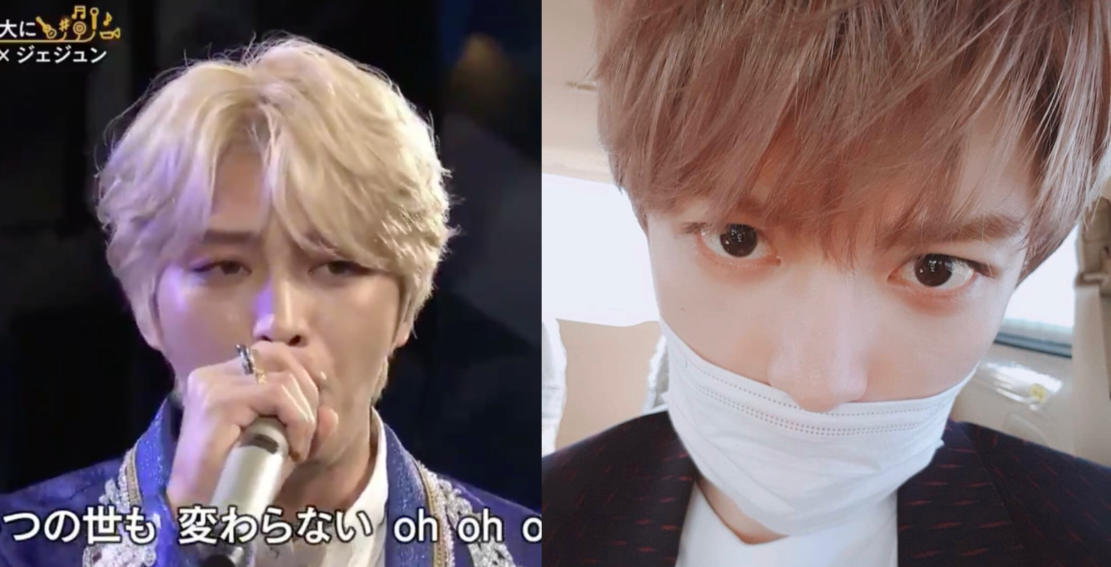 金在中自爆感染新冠肺炎，後來又澄清是愚人節玩笑。（左圖截圖影片，右圖翻攝金在中IG）