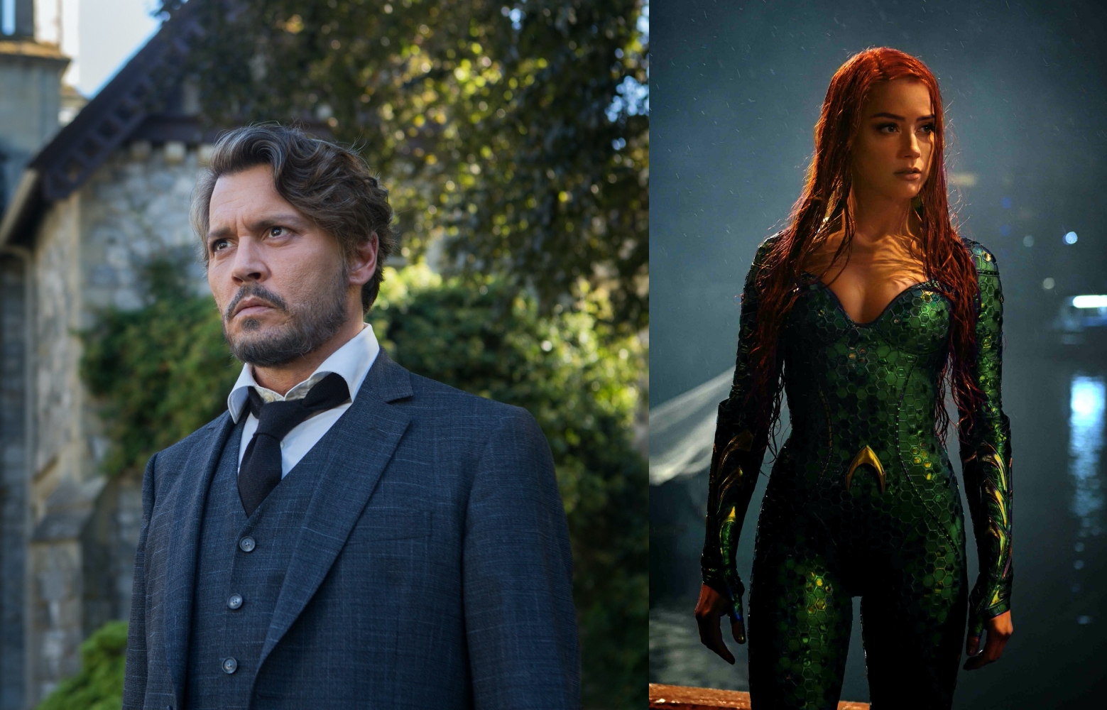 強尼戴普（左）、安柏赫德（右）鬧到水火不容，而2人的際遇也恰好跟之前顛倒。（采昌國際／華納兄弟提供）