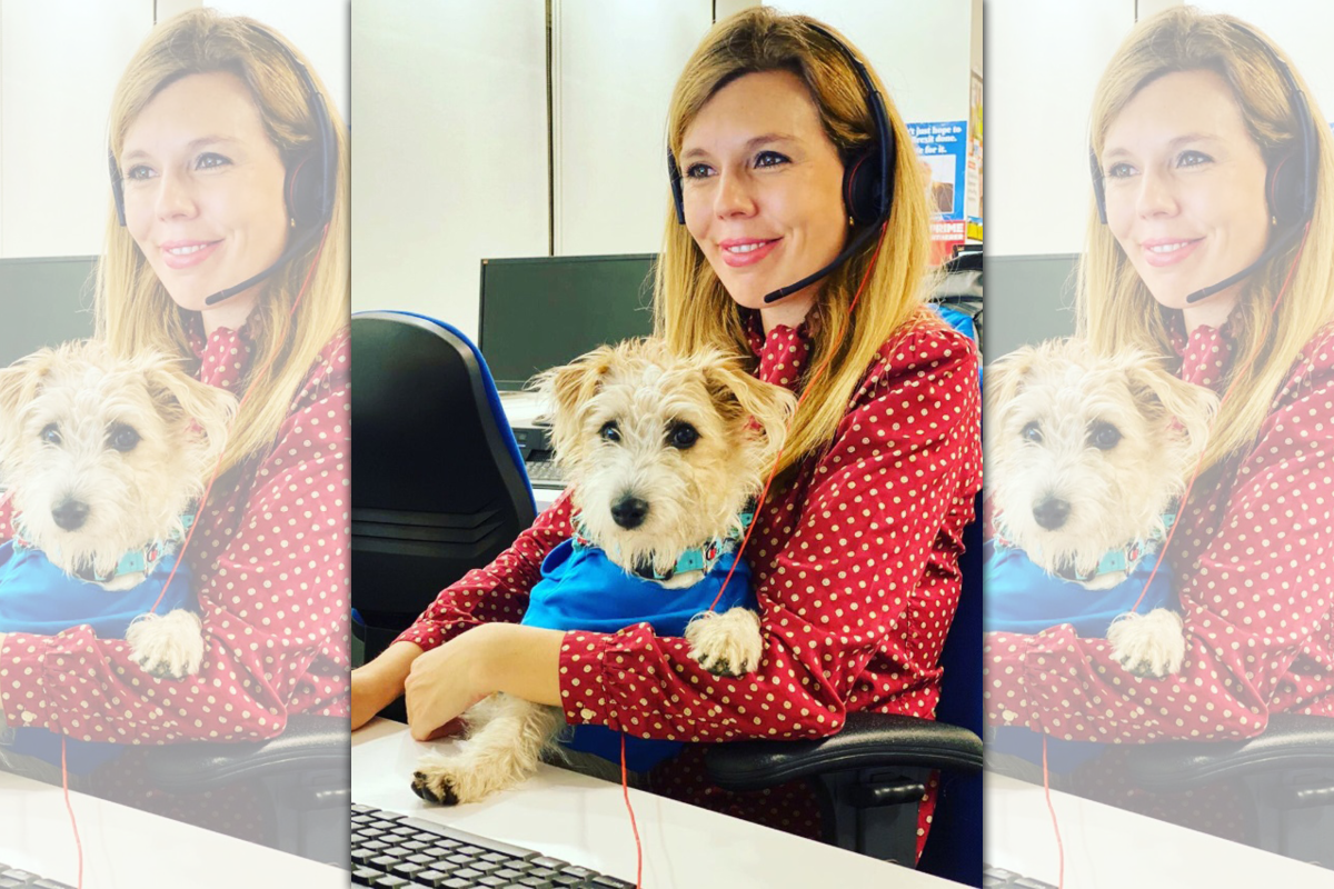 英國首相強生未婚妻席孟茲（Carrie Symonds）出現症狀。（翻攝自Carrie Symonds推特）