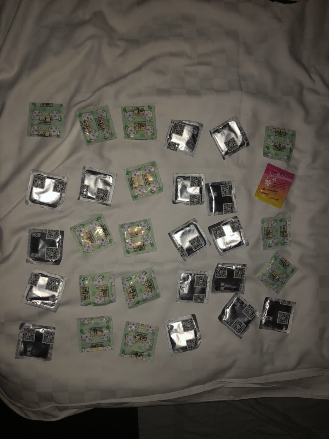 警方查扣大量保險套。（萬華分局提供）
