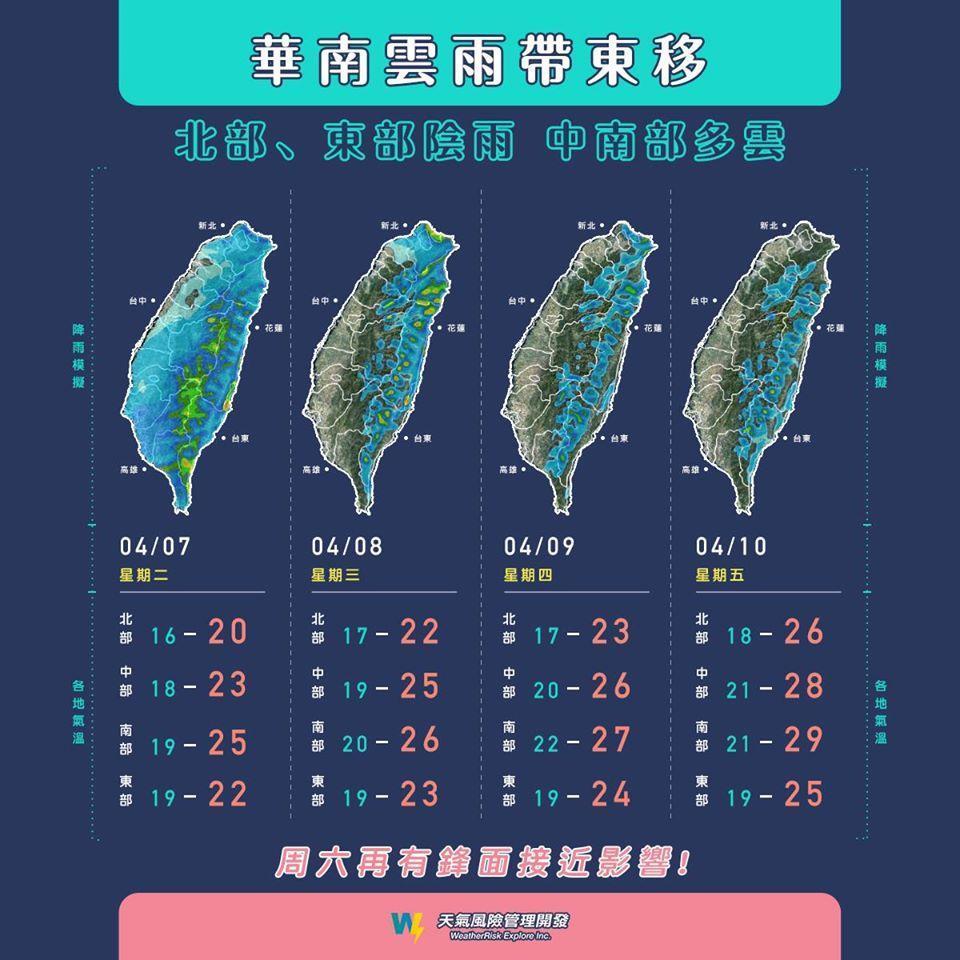 10、11日(週五、六)東北季風減弱,氣溫回升,但水氣偏少,僅東半部地區及北部山區有局部短暫雨。