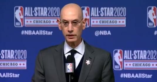 NBA主席亞當席佛坦言目前對於何時能復賽還沒有答案。(翻攝自NBA推特)