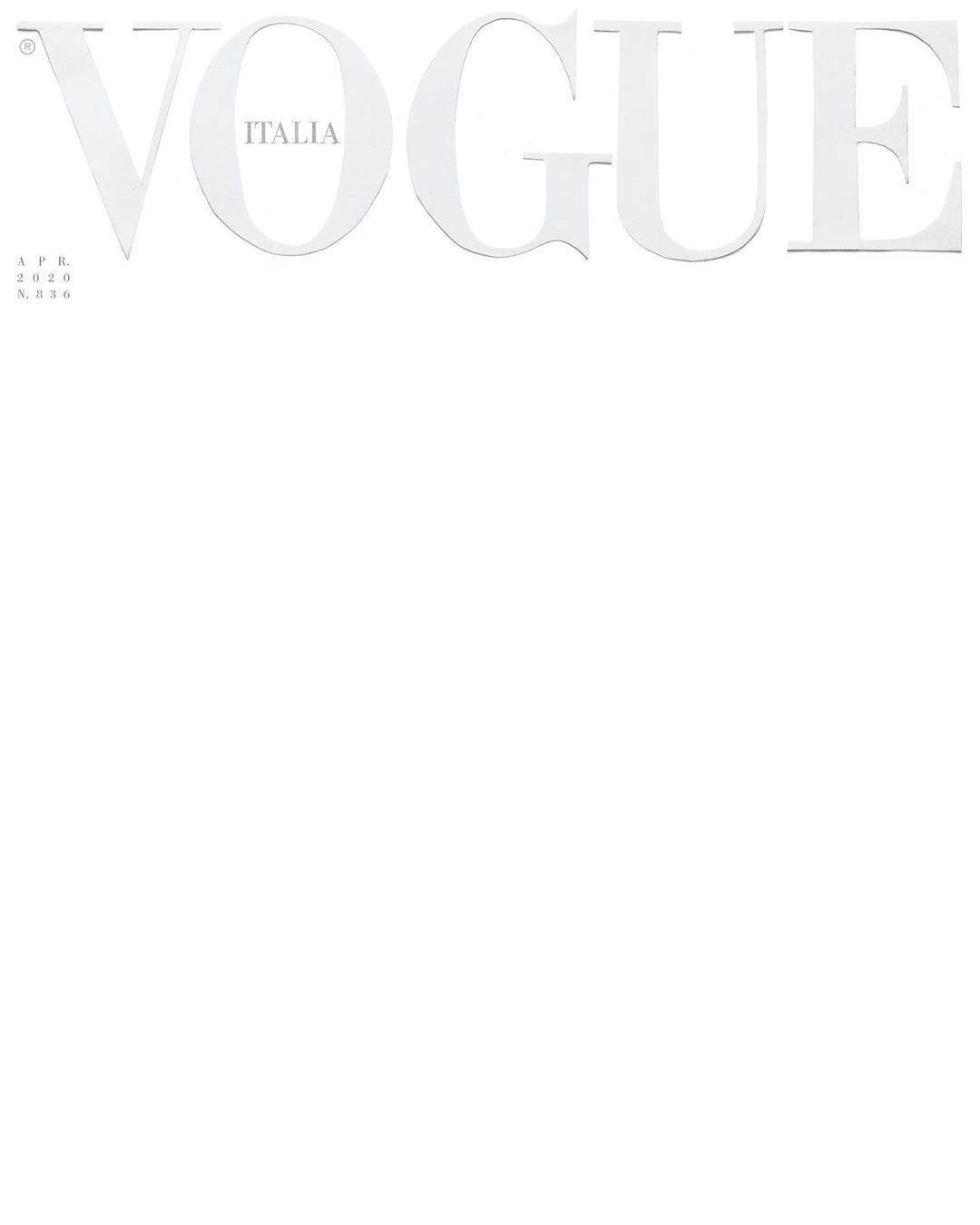 義大利版《VOGUE》決定有史以來第一次印刷全白色封面，原來都和疫情有關。（翻攝IG vogueitalia）