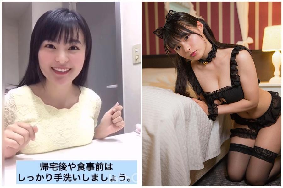 中日混血的星名美津紀自16歲就擁有H罩杯巨乳，她拍的「洗手影片」讓網友噴鼻血。（翻攝星名美津紀IG）
