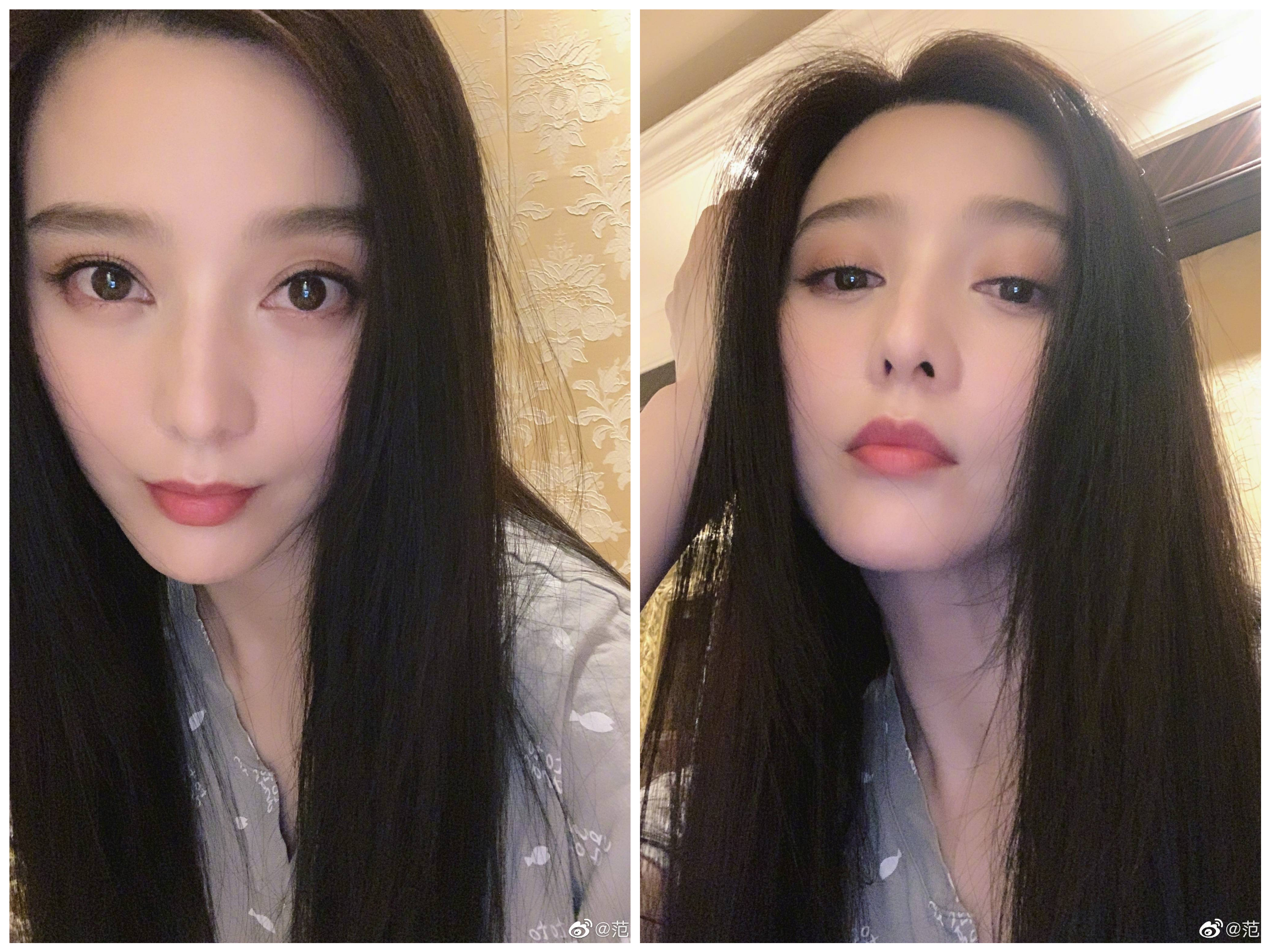 范冰冰在微博發自拍照,顏值仍打趴其他當紅女星。(翻攝范冰冰微博)