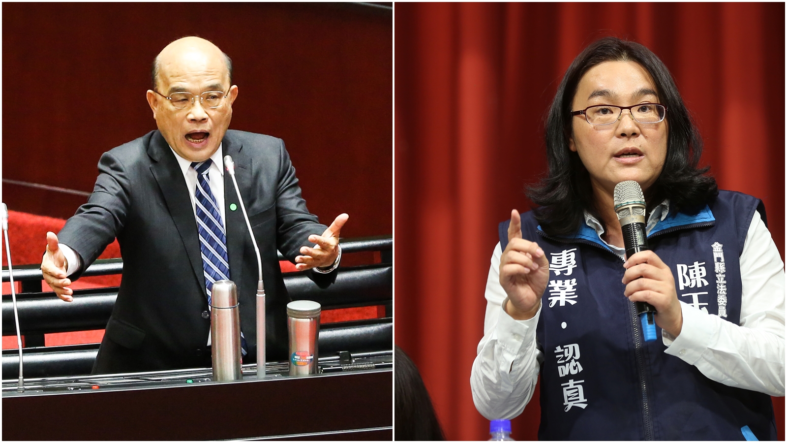 陳玉珍和蘇貞昌又針對國家認同議題，在議會唇槍舌戰。（本刊資料照）