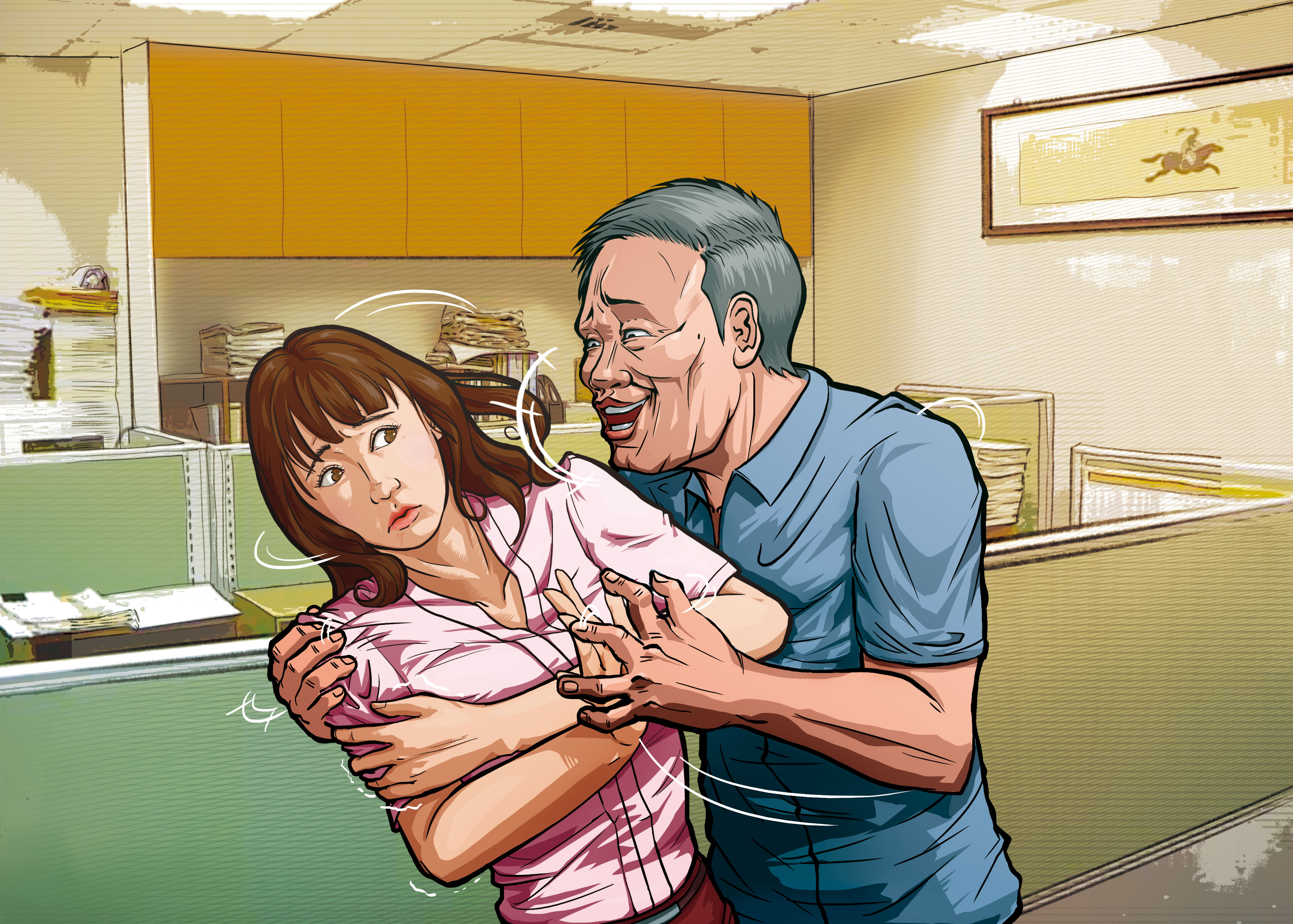 強行摟抱等肢體騷擾是立法院最常見的性騷擾樣態勢。（圖為示意畫面）