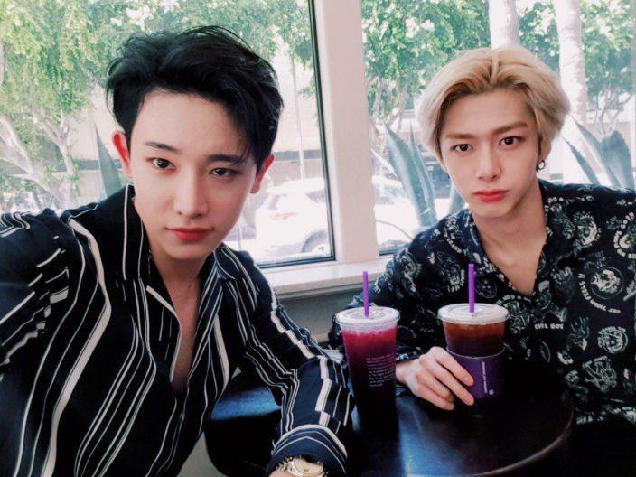 Monsta X成員與元虎聚餐惹粉絲不開心,亨元(右)在粉絲俱樂部發文道歉。(網路圖片)