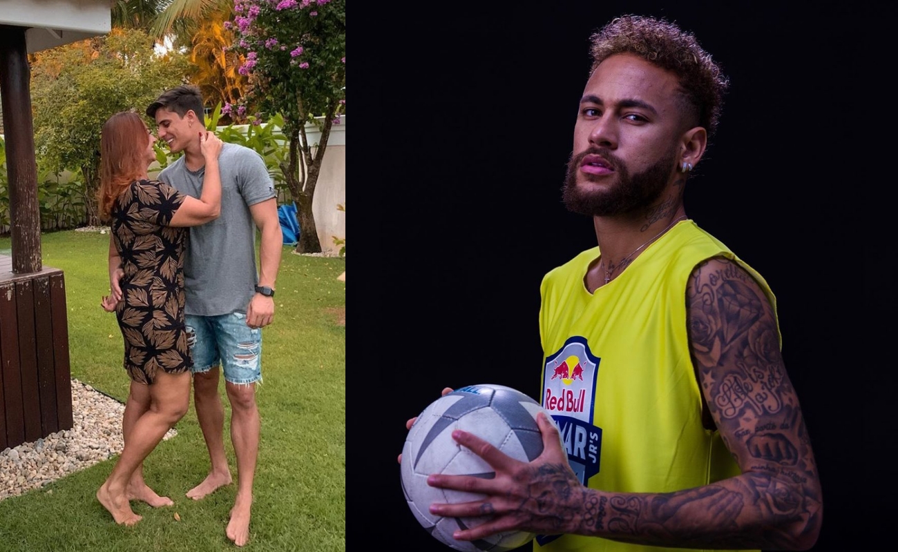 足球球星內馬爾的媽媽娜汀與新男友蒂亞戈在IG高調秀恩愛，男友比內馬爾小6歲。（左圖翻攝自娜汀IG，右圖翻攝自內馬爾IG）