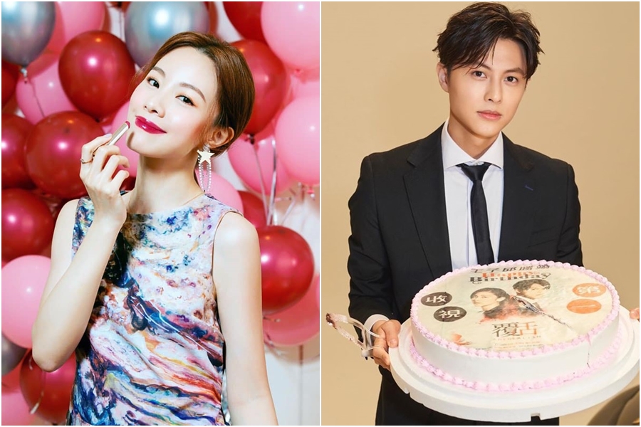 鄧麗欣因疫情不能飛來台灣陪伴男友過生日，王子則在社交網站貼了多張和劇組慶生的照片。（左圖翻攝自鄧麗欣臉書、右圖翻攝自邱勝翊（王子）臉書）