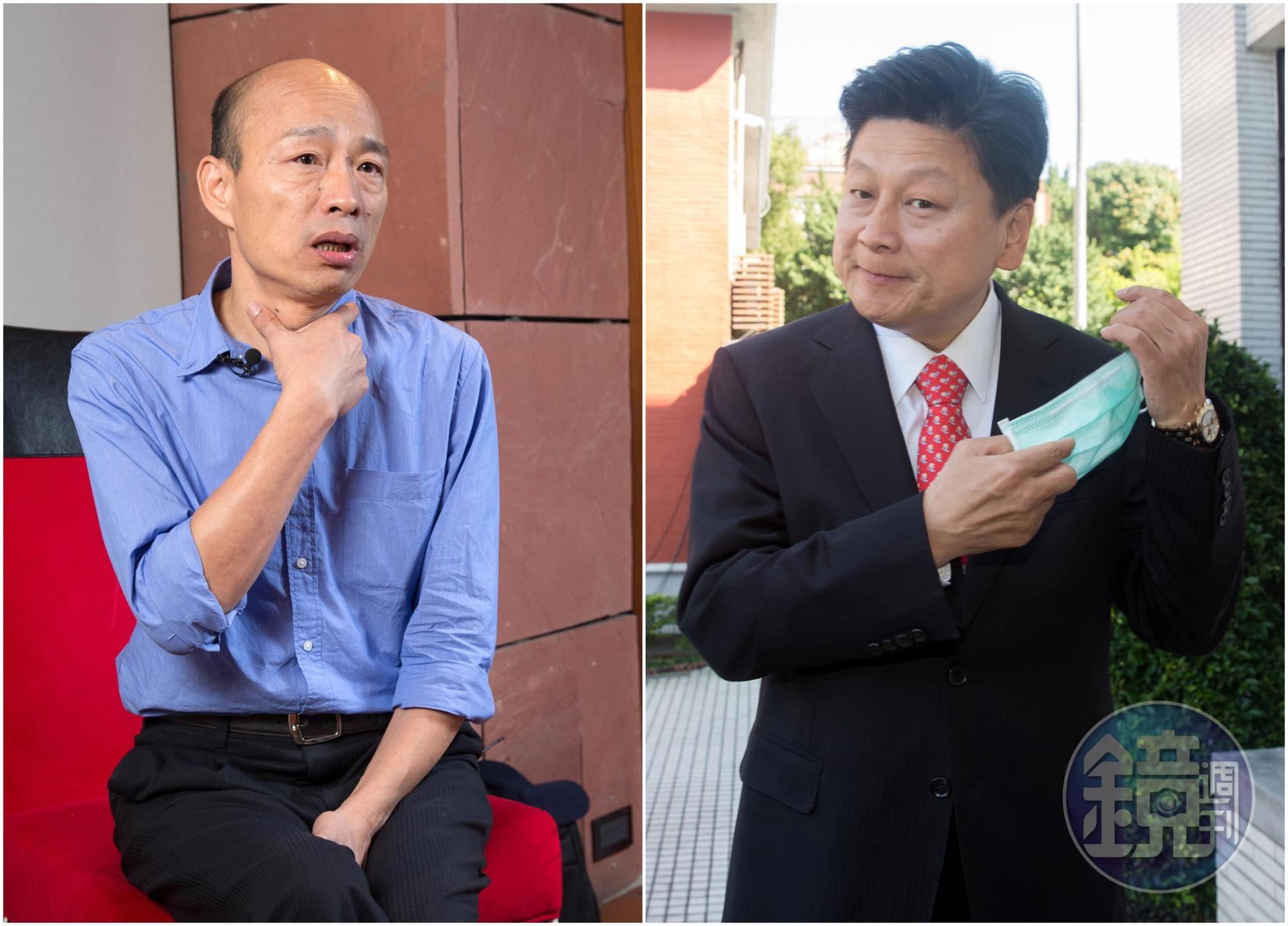 韓國瑜(左)出手反制罷韓,傅崐萁(右)表示應該「無聲勝有聲」。(本刊資料照)