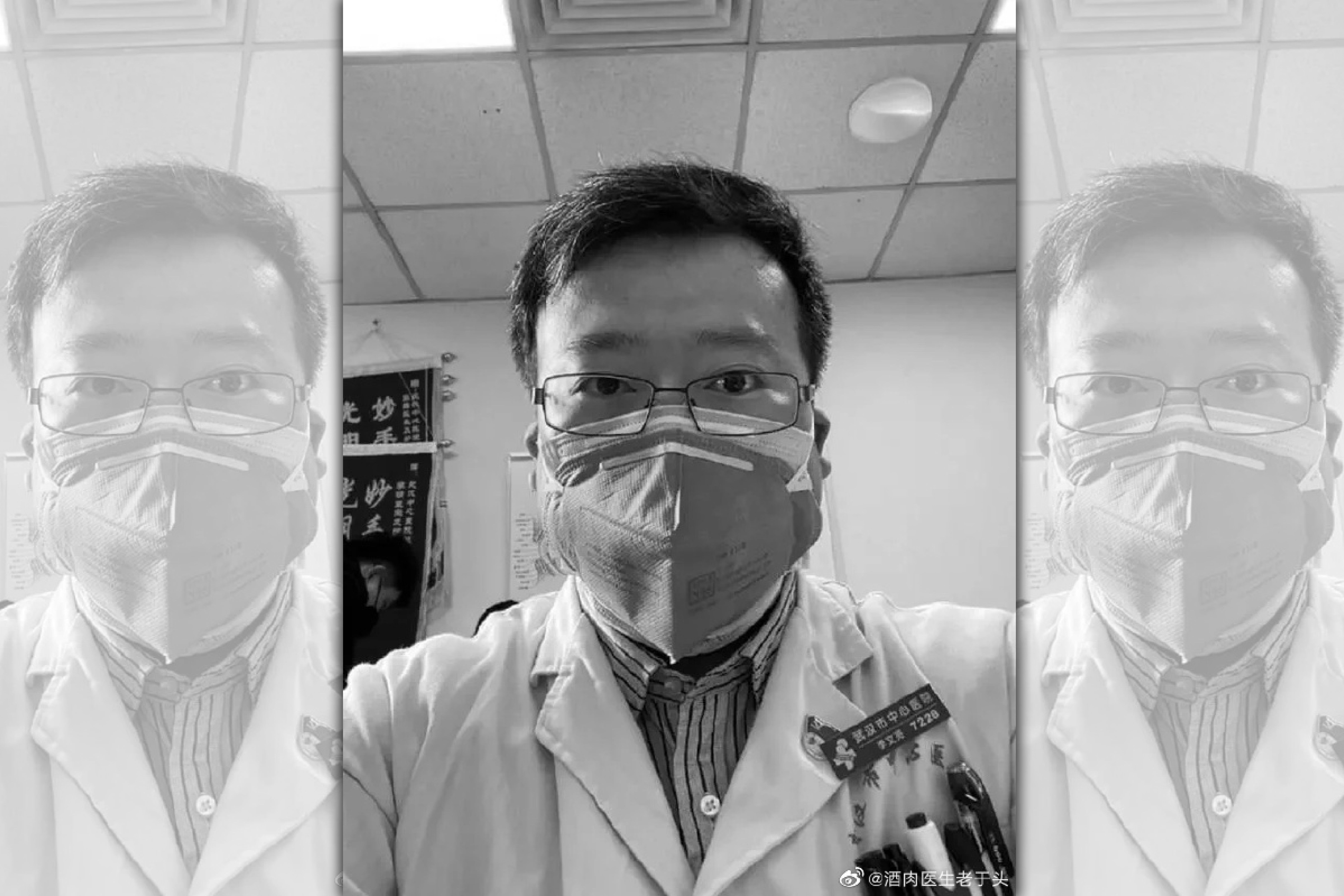 中國武漢肺炎的吹哨者李文亮醫師今年2月不敵病魔過世。（翻攝自微博）