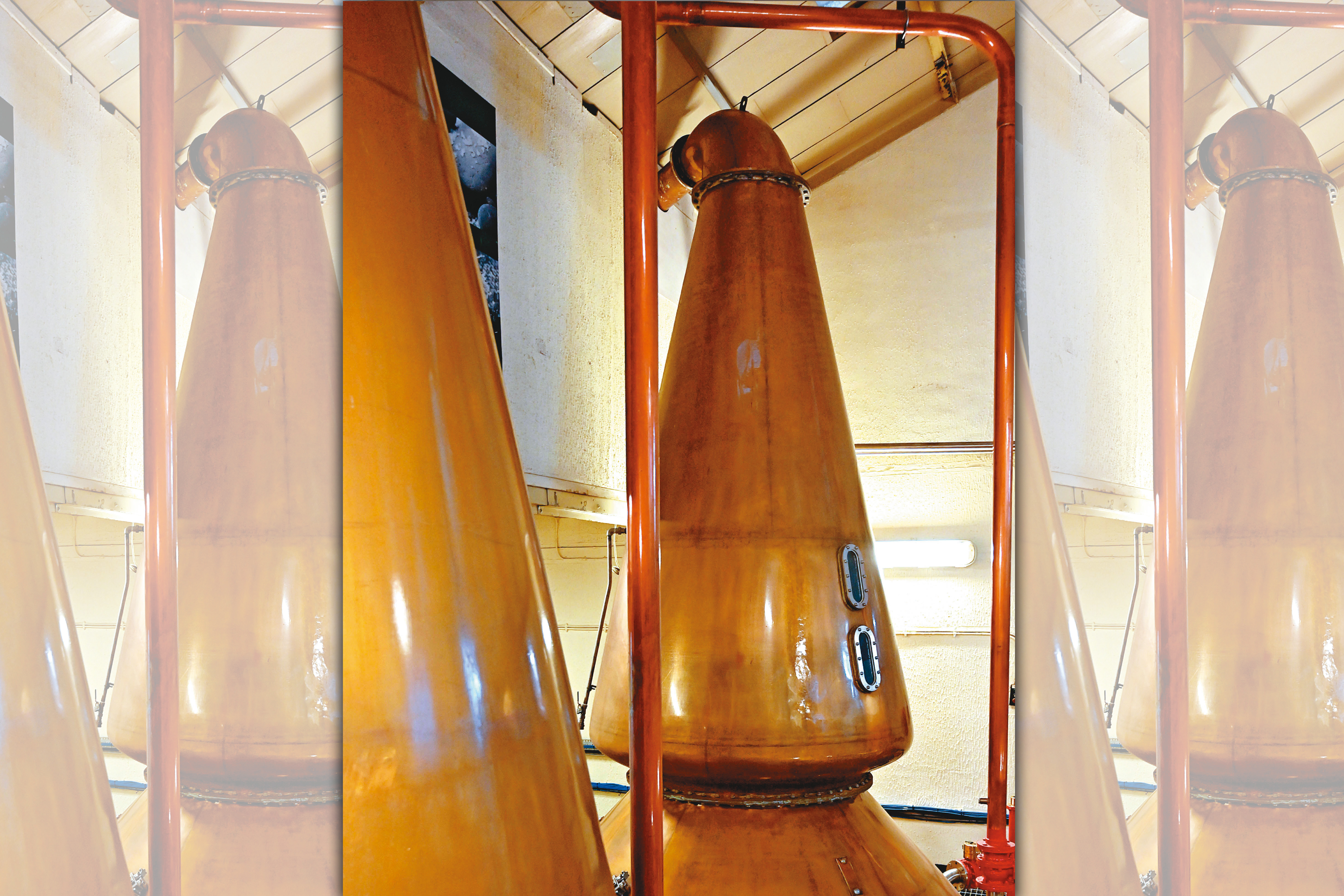 歐本的蒸餾器有2支（1對），採用傳統的木製蟲桶冷凝水槽，在牆外看不到，2支蒸餾器共用，能讓酒精有更多的銅接觸，使酒質更精純。