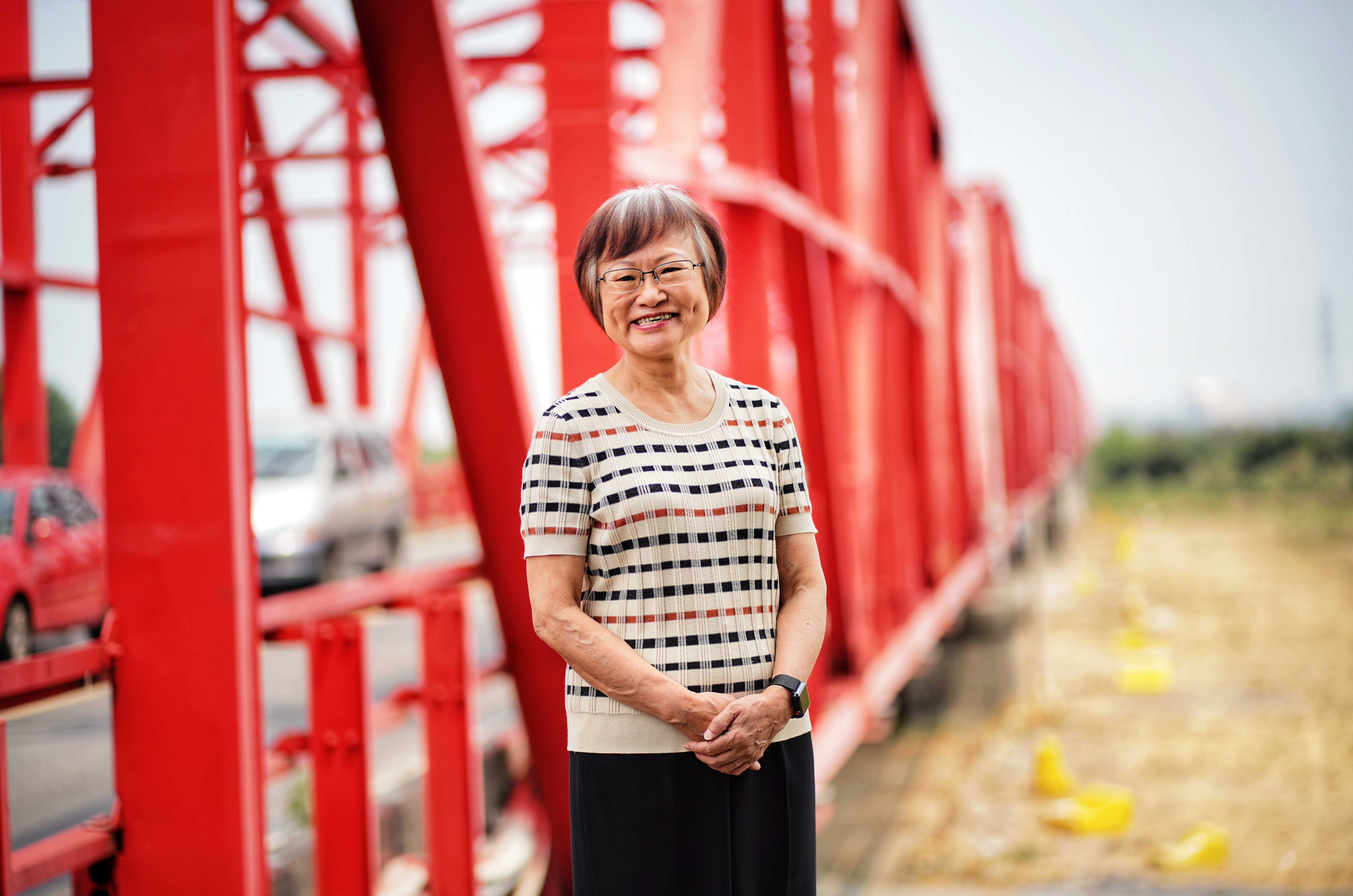 李雅容說，小時候西螺大橋續建開始後，父親跟政府官員巡視工程時，常常帶著她一起去。