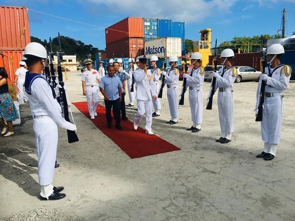 敦睦艦隊3月中旬停靠帛琉。(翻攝中華民國駐帛琉大使館臉書,非當事人)
