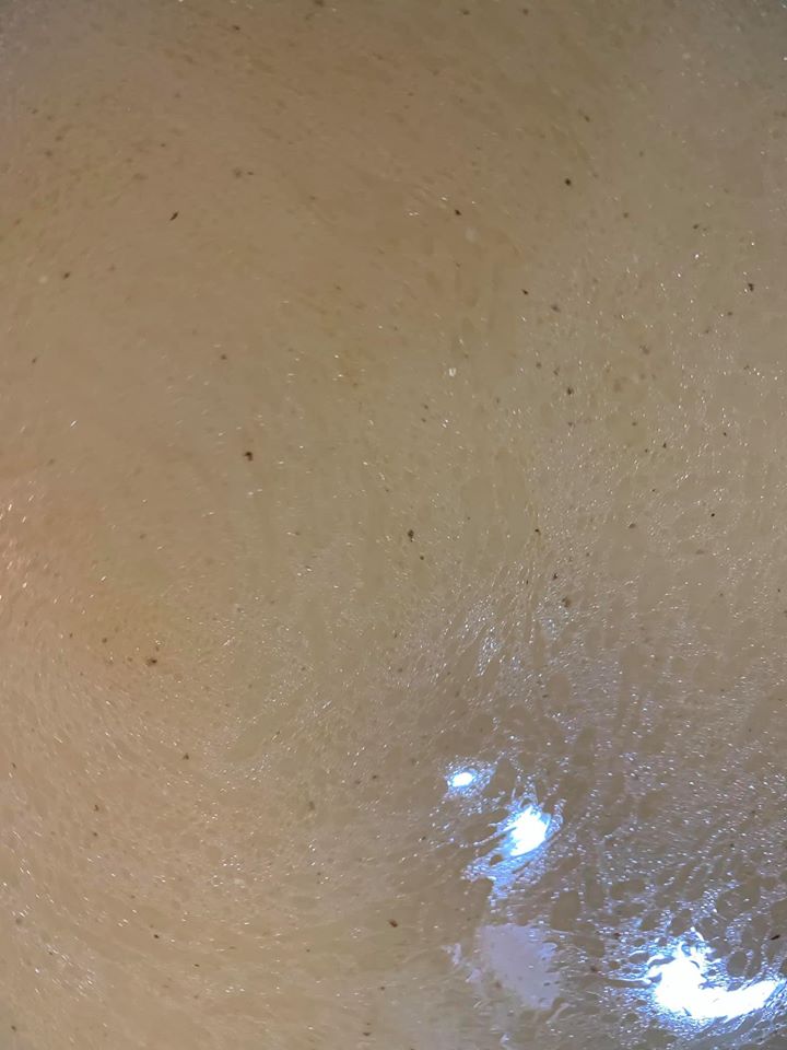 瀝掉骨渣之後，高湯即成。