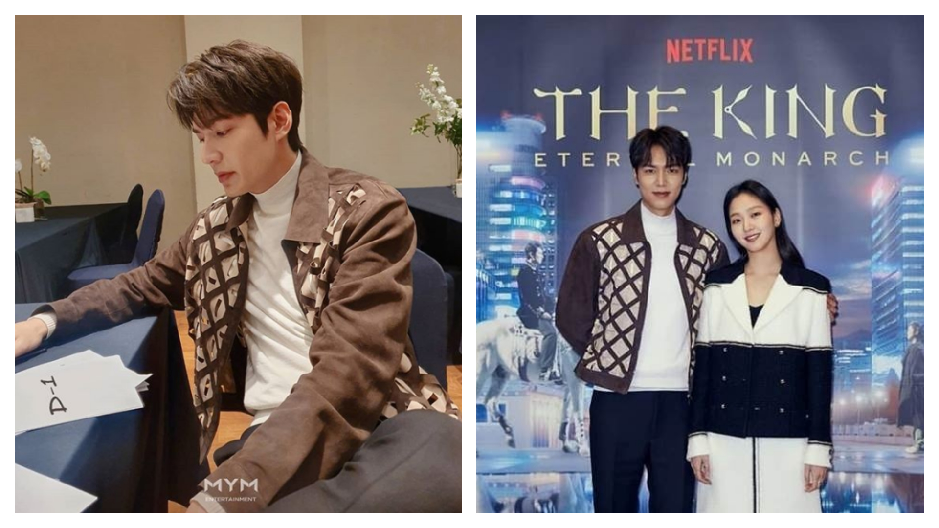 李敏鎬日前在《永遠的君主》新劇發布會上穿上FENDI春夏20系列設計夾克。（左：翻攝自李敏鎬官方IG、右：FENDI提供）