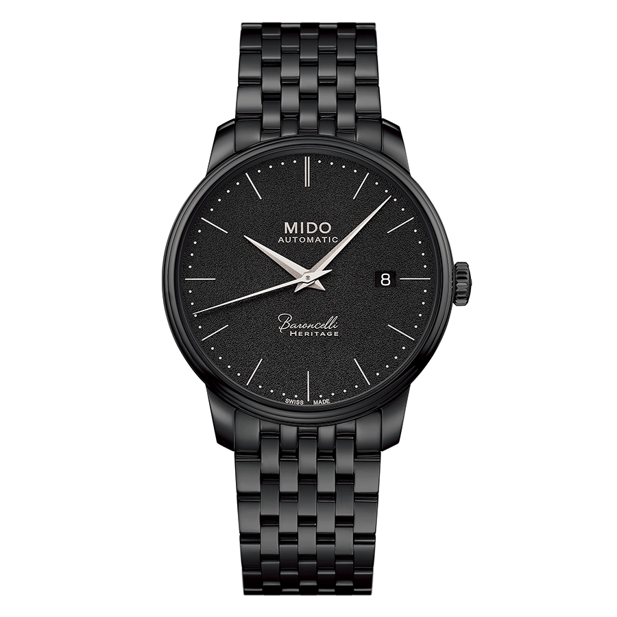 錶徑39mm、黑色PVD不鏽鋼錶殼、時間及日期指示、1192自動上鏈機芯、防水30米、建議售價NTD 39,000
