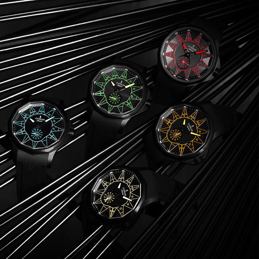 錶徑42mm、黑色PVD不鏽鋼錶殼、時間及日期指示、CO 395自動上鏈機芯、防水50米、每色各限量100只、建議售價NTD 185,000 