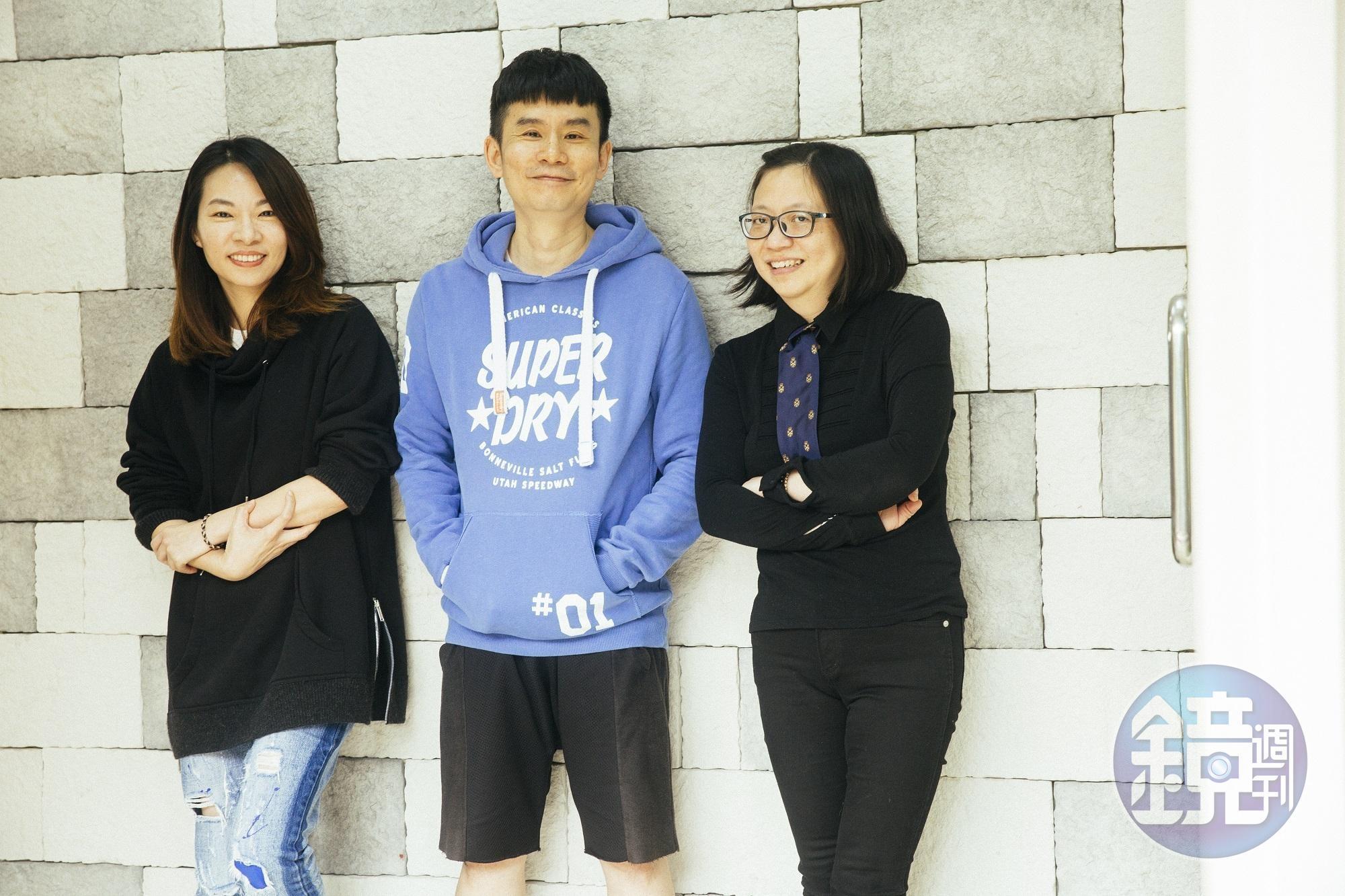 陳秀卿（左起）、杜政哲、王冠合作探討獨身議題的台語劇《若是一個人》，剛好3人都單身。