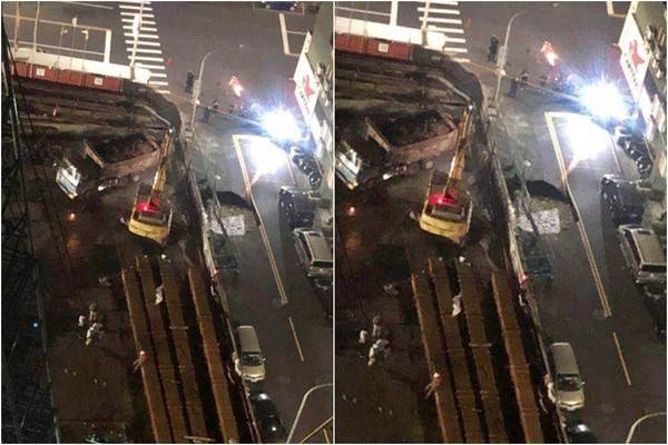 高雄市長韓國瑜就職地點出現大天坑，命理老師分析，對防疫有利，罷免案不利。（翻攝自爆料公社）