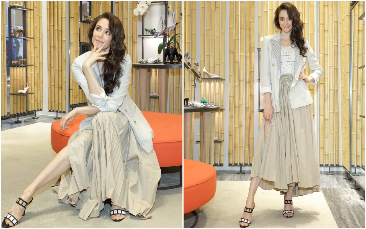 瑞莎出席MANOLO BLAHNIK 2020春夏發表會,透露最愛在意鞋子的舒適度與品質。(藍鐘提供)