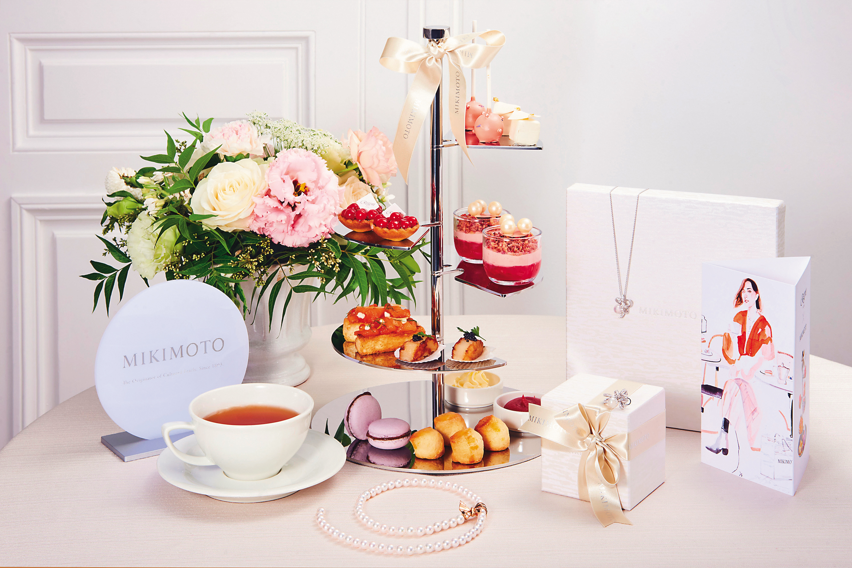 MIKIMOTO晶華酒店聯名下午茶,NT$1,280。(MIKIMOTO提供)