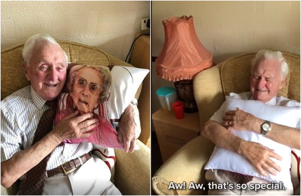 94歲的英國二戰老兵肯，收到一份來自安養院工作人員的暖心禮物。（翻攝自CBS News粉絲專頁）