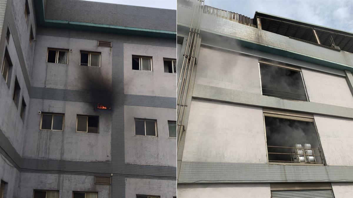 今早（28日）台中市龍井區工業路一家紡織廠發生火警。示意圖，非當事人。（翻攝自東森新聞）