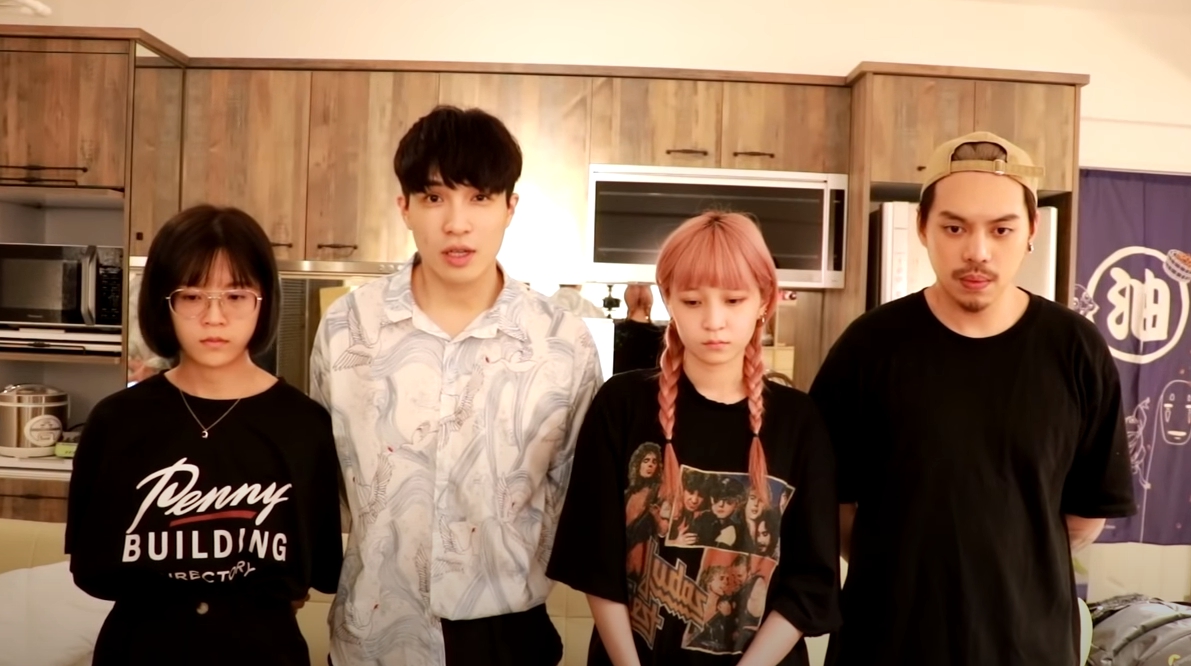 4名YouTuber（左起）技安、王狗、本本、洛克擅闖樂生療養院遭提告，昨日判決結果出爐。（翻攝自王狗YouTube頻道）