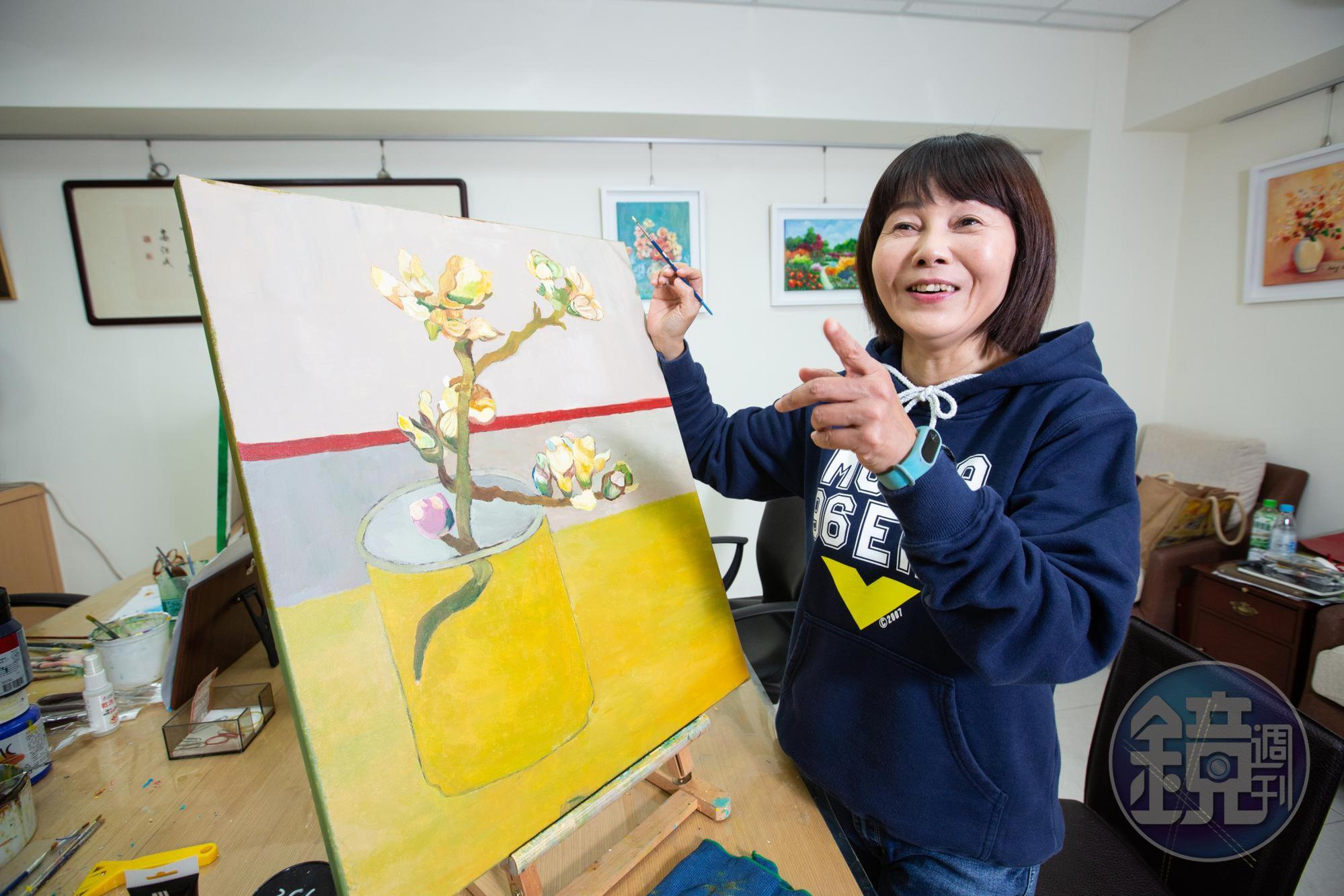 透過畫油畫培養耐心,江季芸在投資時也更懂得沉住氣,等到合適的機會再出手。