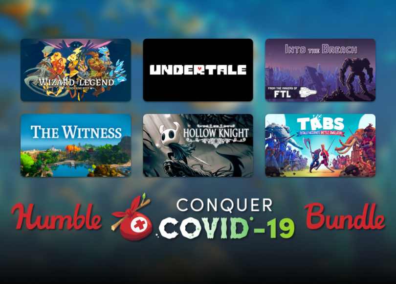 Humble Bundle 推出限時一週的抗疫包,一般同捆包收益部分分給平台和遊戲開發商,Covid-19 抗疫包的收益則全額捐出。(翻攝 Humble Bundle 官網)
