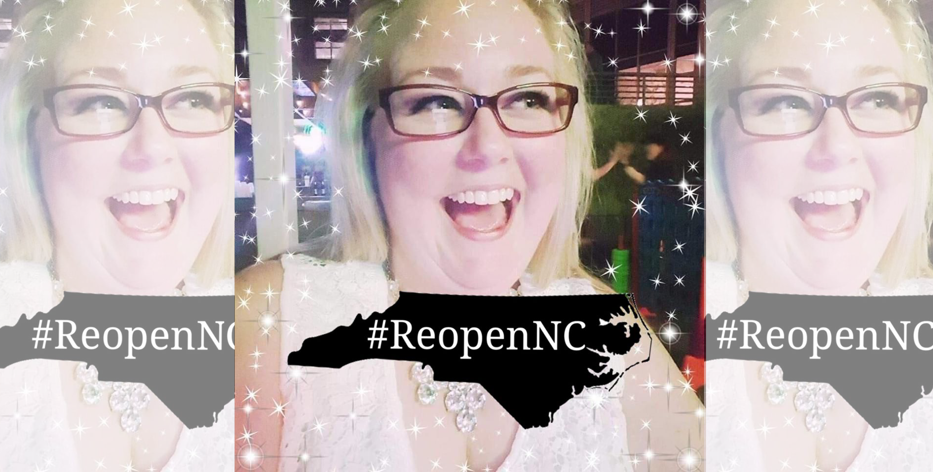 「重啟北卡」的發起人之一奧戴莉惠洛克遭確診武漢肺炎。（翻攝自Audrey Whitlock臉書）