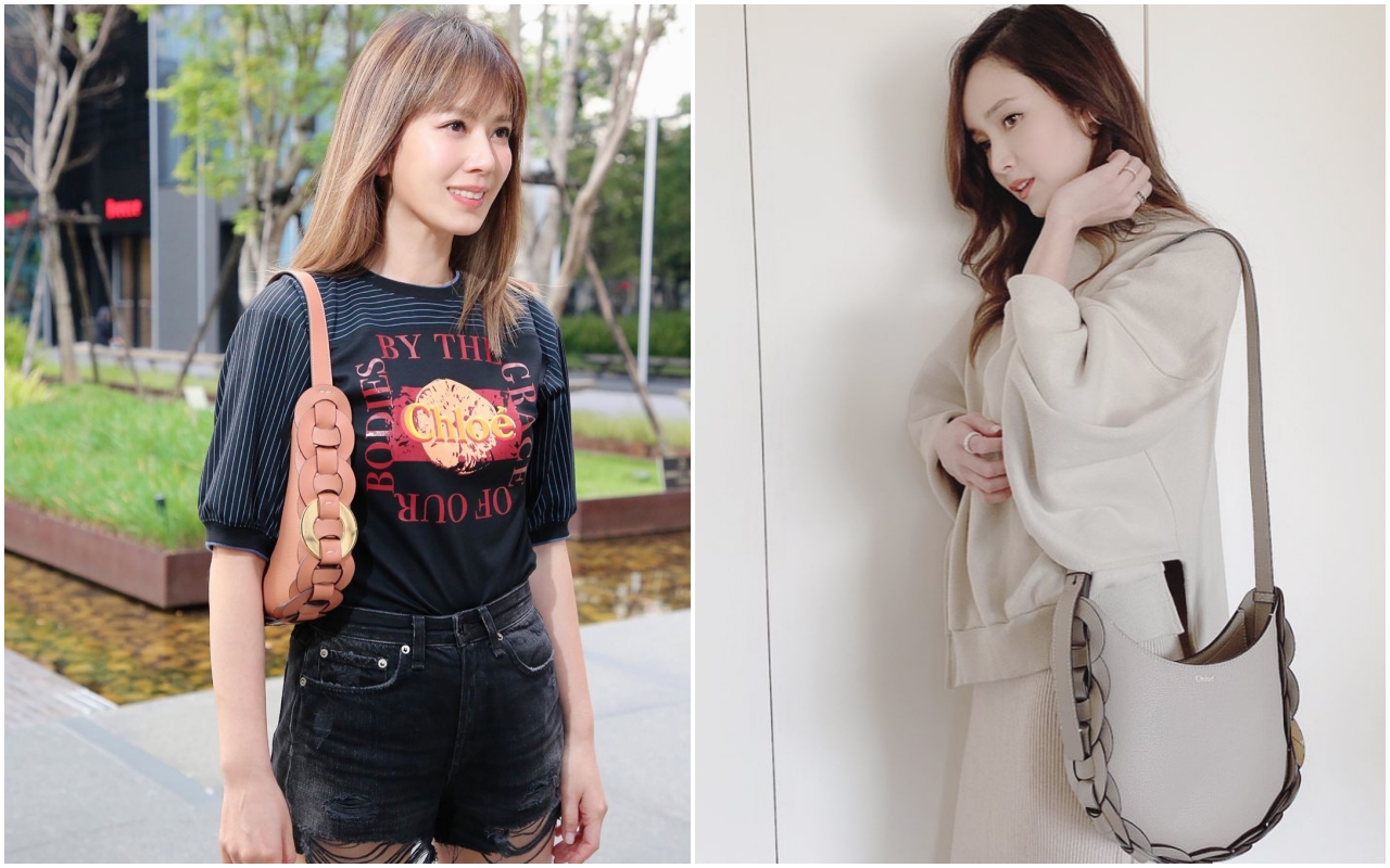 Melody（左）與侯佩岑都以不同方式詮釋Darryl Bag，各有風情。（翻攝自Melody 、侯佩岑IG）